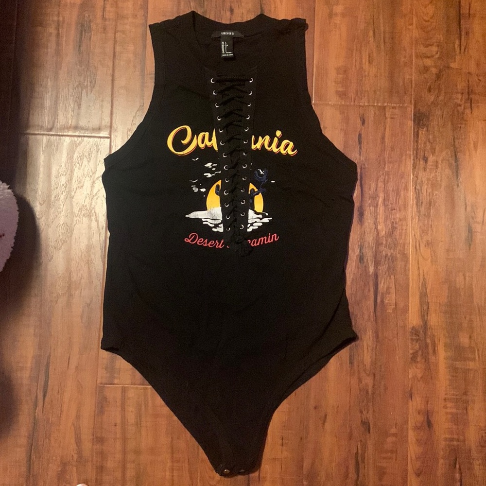 Forever 21 California bodysuit with tie up front
